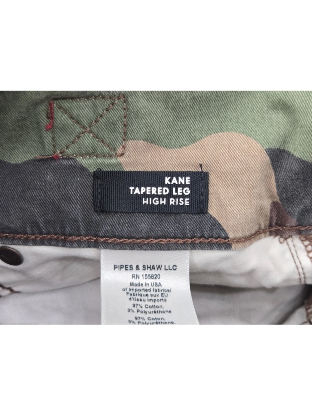 Veronica Beard Kane Tapered Jeans Green Camo High Rise Utility Size 28 Womens - Picture 11 of 13